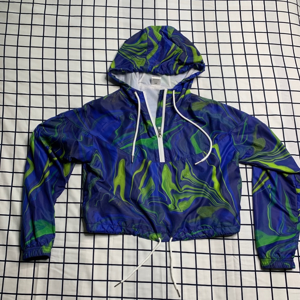 Marble print cropped hoodie